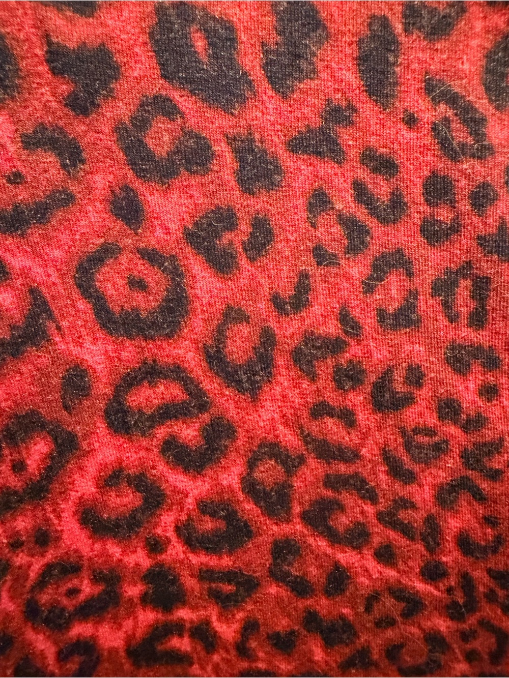 Talbots Petites LP Red Leopard Print Knit Top Long Sleeve V Neck Blouse - Picture 3 of 8